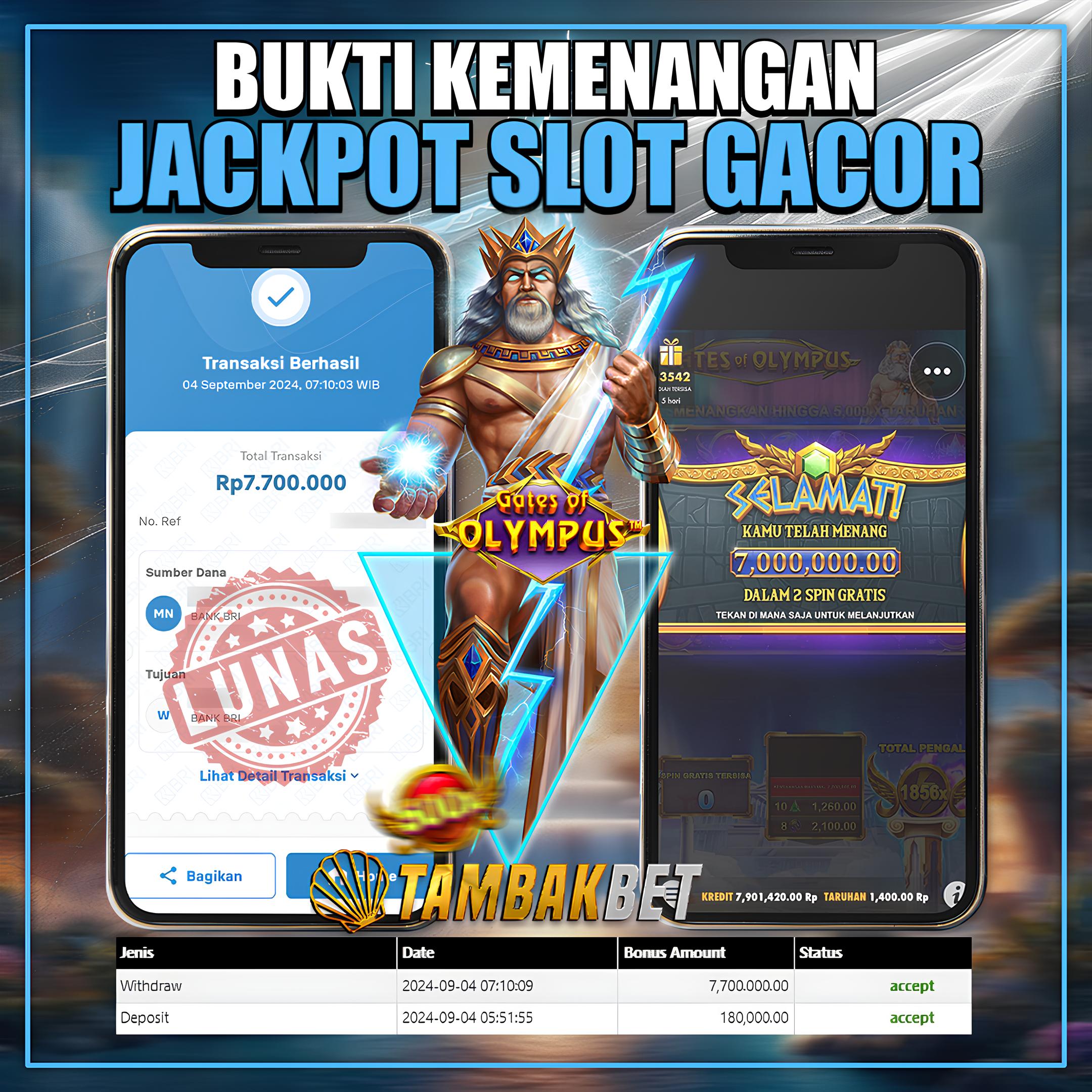 BUKTI JACKPOT SLOT TAMBAKBET