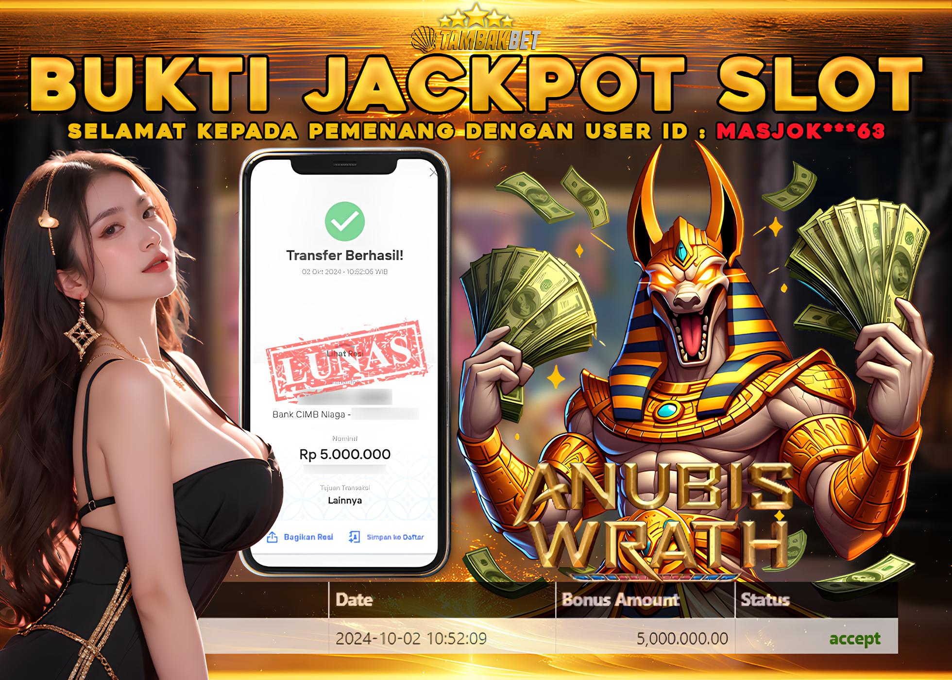 BUKTI JACKPOT SLOT ANUBIS WRATH DI TAMBAKBET