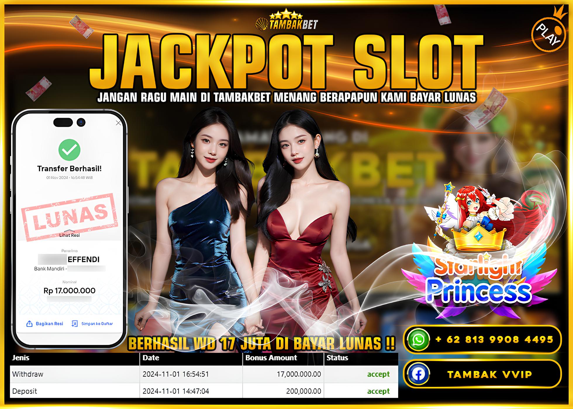 BUKTI JACKPOT SLOT STARLIGHT PRINCES DI TAMBAKBET